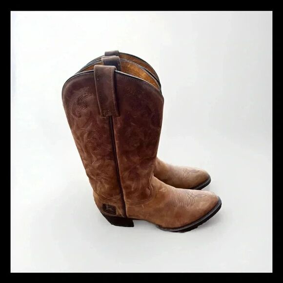 John Deere 50995 Brown Black Leather Western Cowboy Boots Men Size‎ 9M main image 6